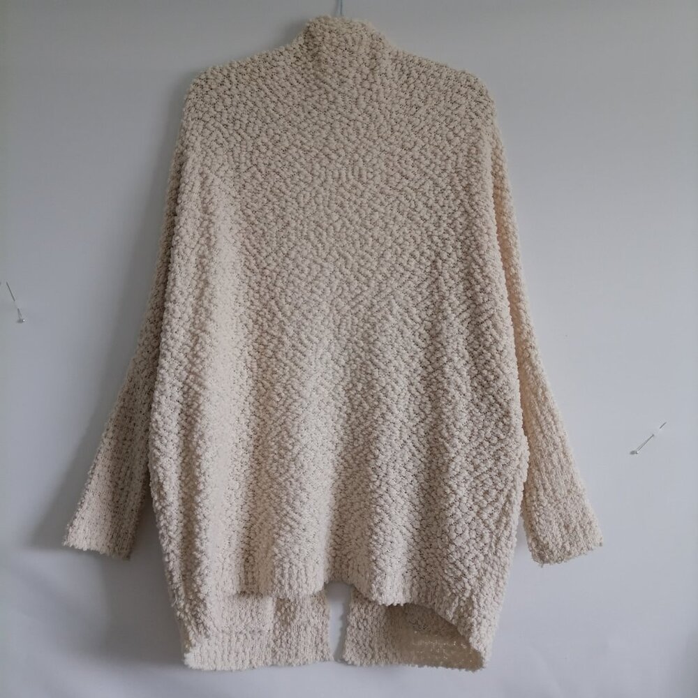 Umgee Womens Ivory Open Front Drop Shoulder Popcorn Cardigan Sweater Size L - Picture 5 of 8